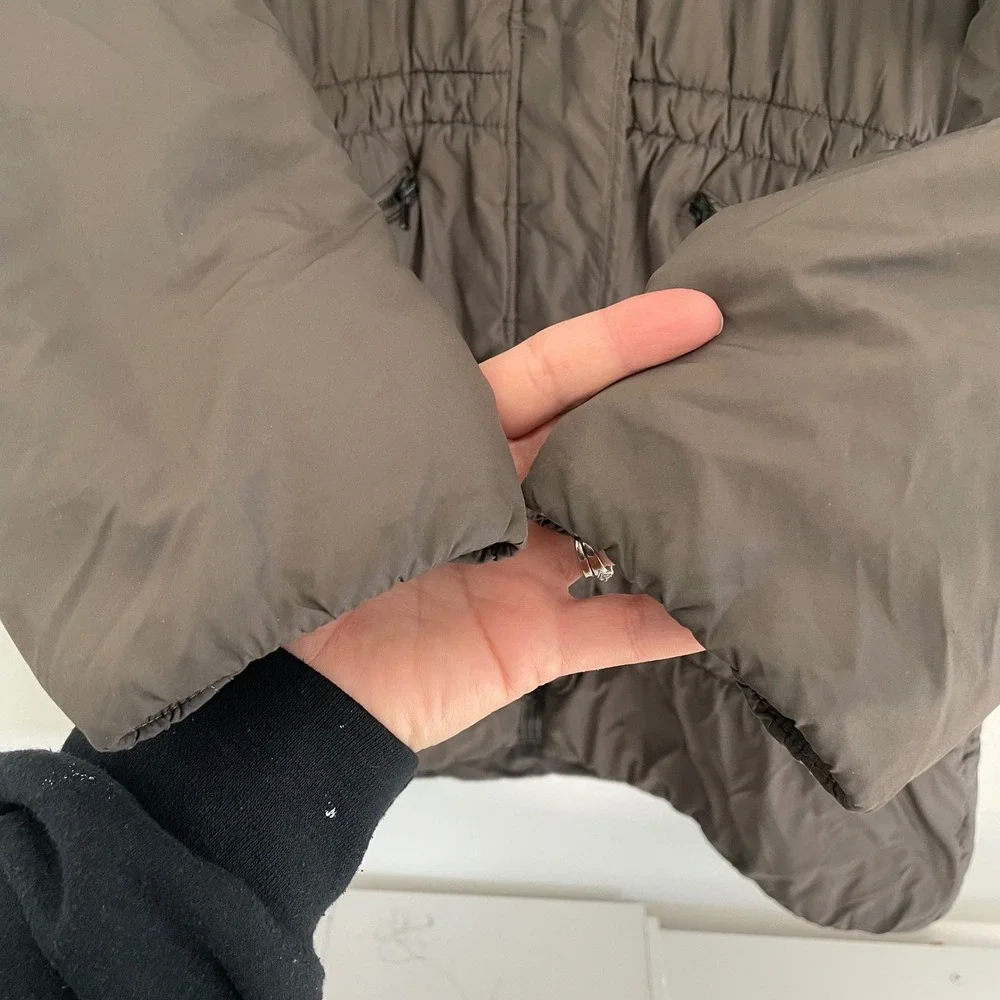 Columbia Thermal Coil Puffer‎ Parka Jacket Coat Gray Hooded Insulated Women LG